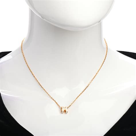 hermes mini pop h necklace white gold|Hermes pop h pendant.